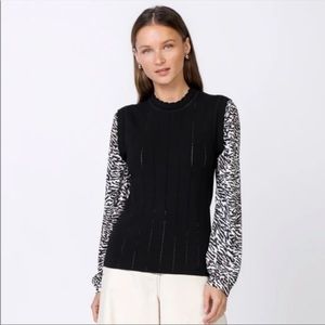 Current air sweater zebra sleeve blouse